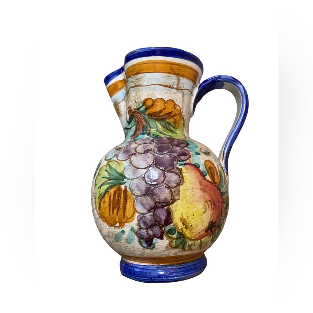 Handmade Ceramic Antipasti Pitcher Hand Painted Made In Italy - Picture 2 of 6